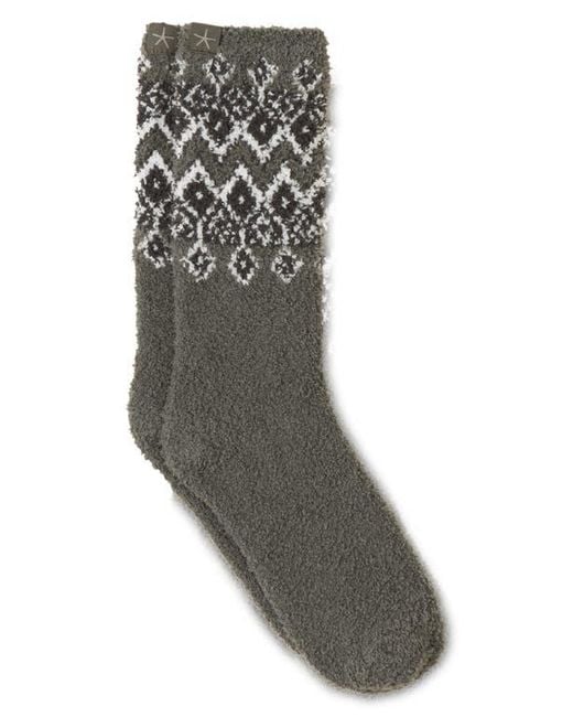 Barefoot Dreams Gray Cozychic Fair Isle Socks