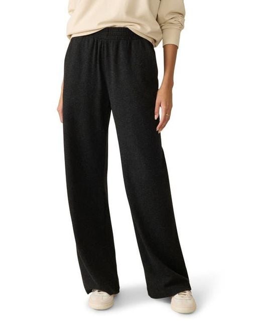 Faherty Brand Black Legend Lounge Wide Leg Pants