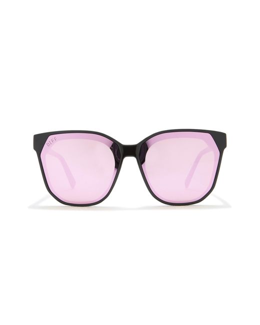 DIFF Pink Sia 63mm Square Sunglasses