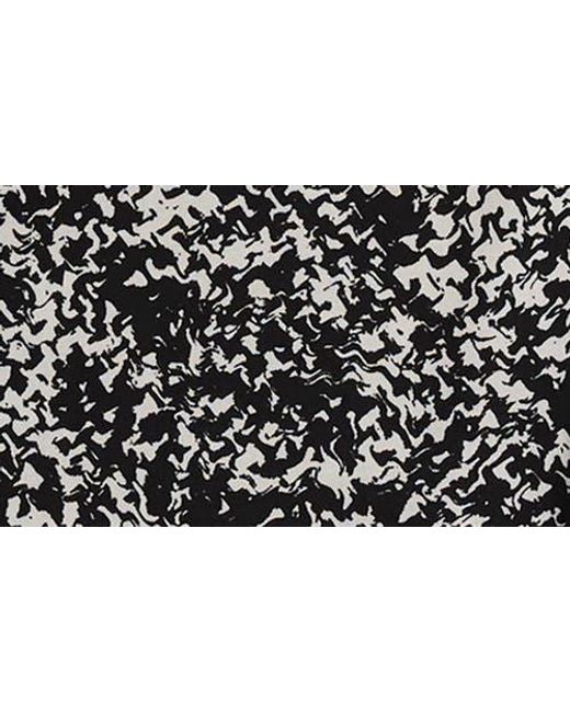 Maggy London Brown Abstract Print Side Ruched Dress