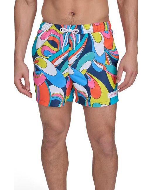 Calvin Klein Blue Core Swim Trunks for men