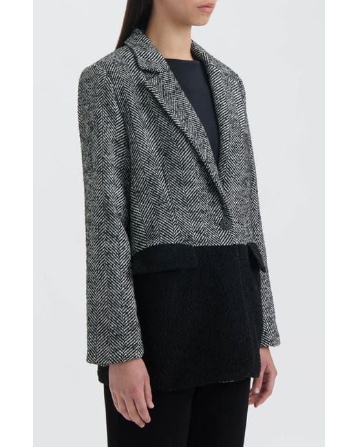 NVLT Black Tweed Colorblock Blazer