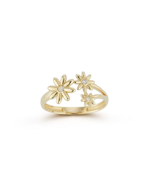 Ember Fine Jewelry 14k Gold Daisy & Diamond Ring in Metallic | Lyst