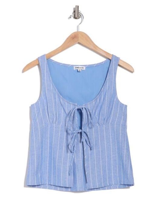 Vigoss Blue Tie Front Tank Top