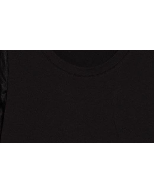 French Connection Black Rosana Organza Puff Sleeve T-shirt