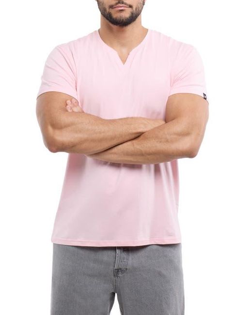 Xray Jeans Red Split-Neck Cotton Jersey T-Shirt for men