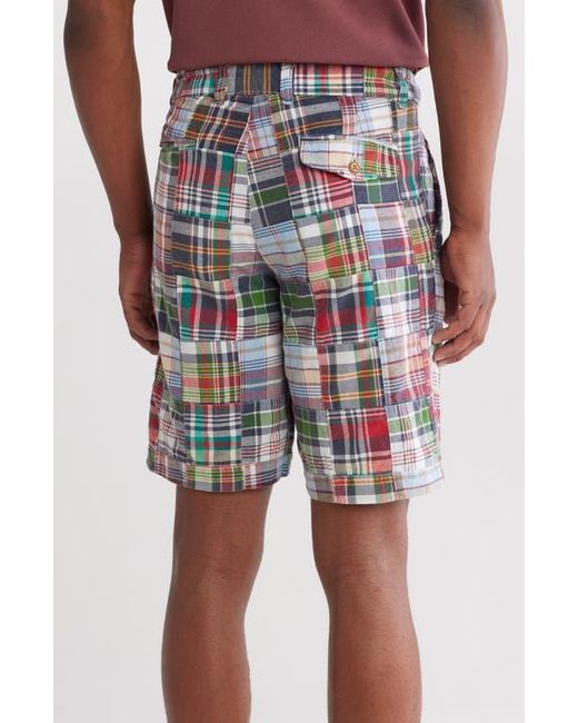 Vintage 1946 Red Acid Wash Patchwork Madras Plaid Shorts for men