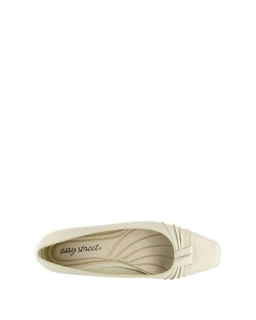 Easy Street White Waive Square Toe Pump