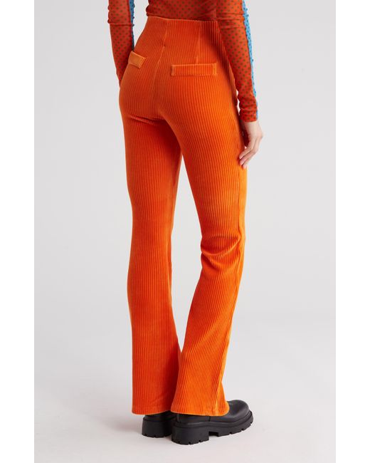 KkCo Orange Corduroy High Waist Wide Leg Pants