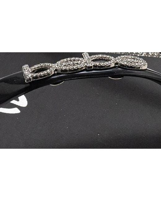 Bebe Gray Rhinestone Flip Flop