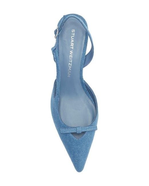 Stuart Weitzman Blue Tully 50 Slingback Pump