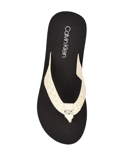 Calvin Klein White Caluha Flip Flop Sandal