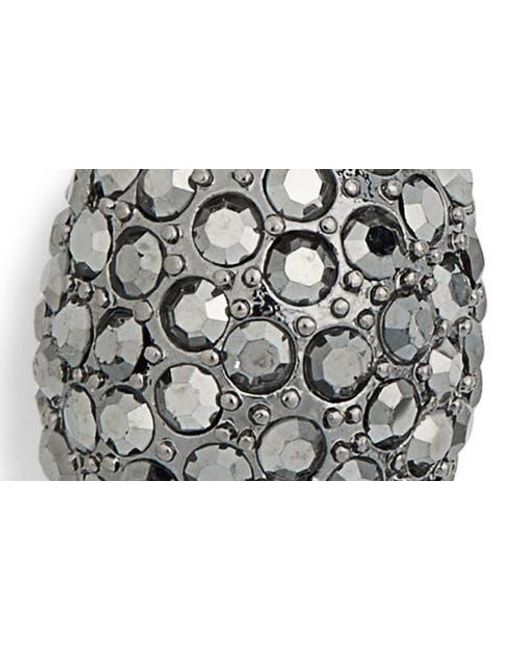 Kenneth Jay Lane White Pavé Rhinestone Orb Linear Drop Earrings