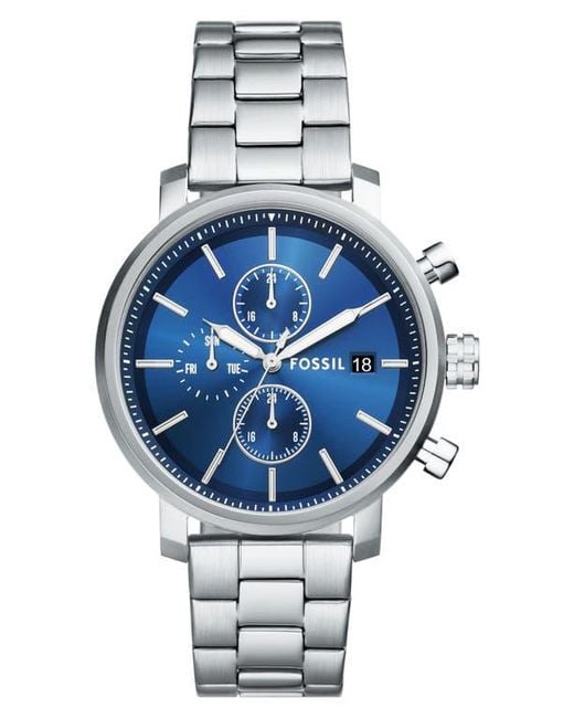 Rhett Blue Fossil Rhett Multifunction Stainless Steel Watch in Blue for Men | Lyst