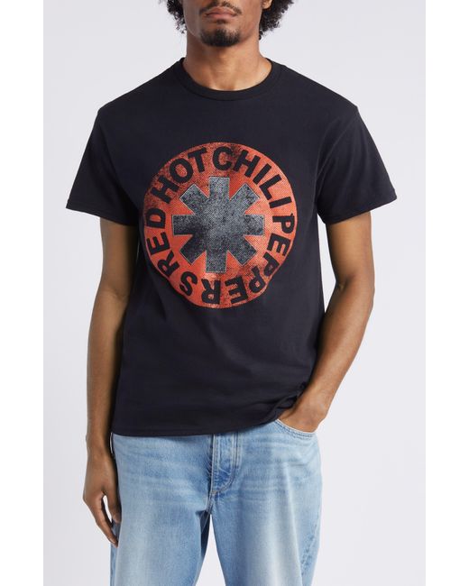 Merch Traffic Blue Red Hot Chili Peppers Asterisk Graphic T-shirt for men
