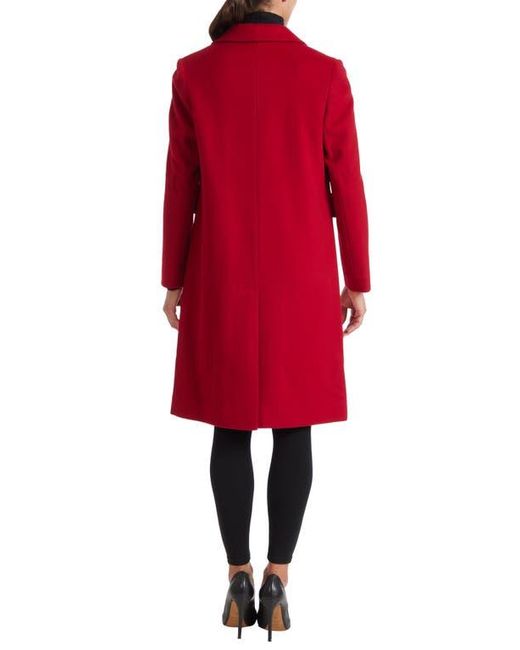 Sofiacashmere Red Double-Breasted Wool Coat