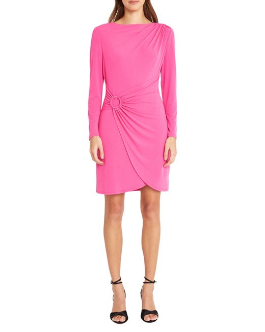 DONNA MORGAN FOR MAGGY Pink O-ring Long Sleeve Dress