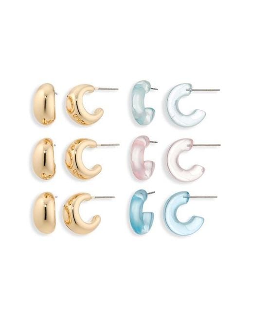 Leith White Hoop Earrings Set