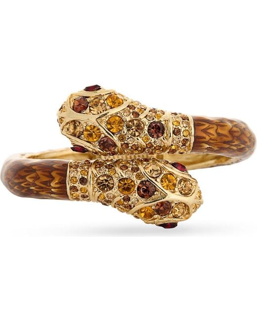 Kenneth Jay Lane Metallic Pavé Crystal Snake Bypass Bracelet