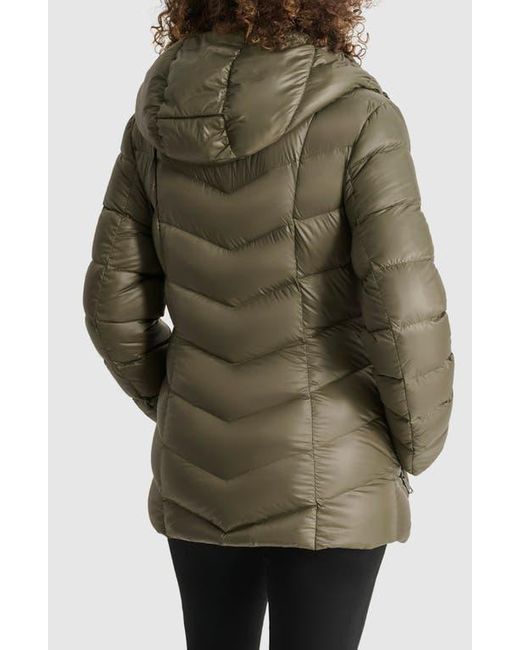 DKNY Packable Hooded Down Puffer Jacket in Green Lyst