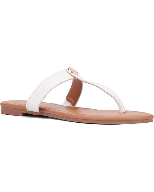 New York & Company Pink Adonia T-Strap Sandal