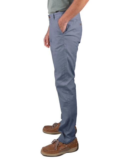 Tailor Vintage Blue Puretec Cool® Linen & Cotton Chino Pants for men