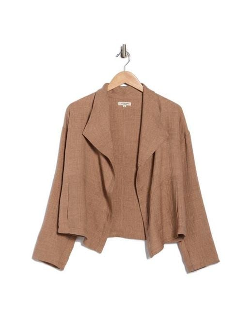 Max Studio Brown Textured Drape Jacket