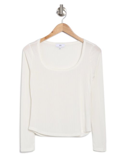 NSR White Long Sleeve Ribbed Crop Top