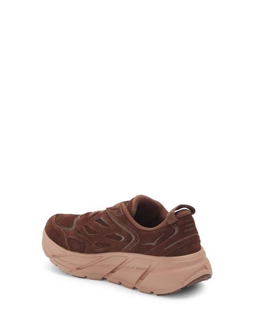 Hoka One One Brown Gender Inclusive Clifton L Suede Sneaker