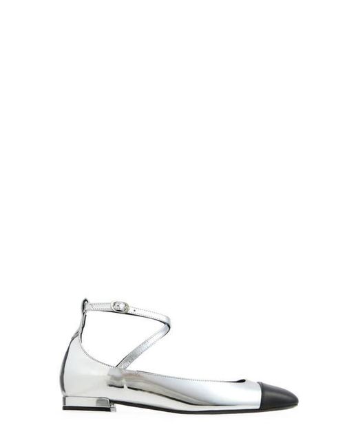 Stuart Weitzman Metallic Eden Cross Strap Ballet Flat