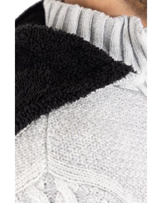 Xray Jeans Gray Hooded Mock Neck Sweater Jacket for men