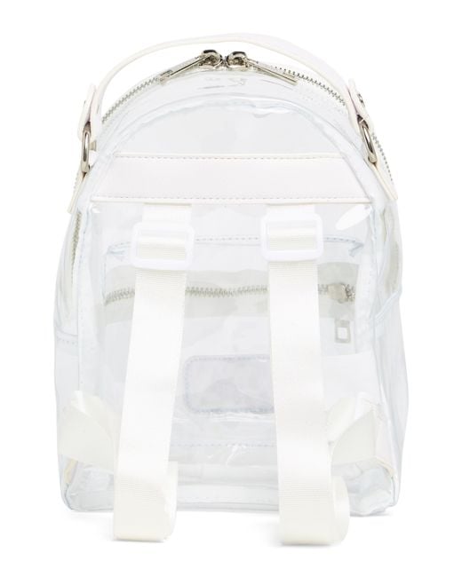 Madden Girl White Clear Vinyl Mini Backpack