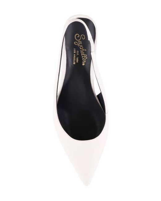 Seychelles White Brooklyn Kitten Heel Slingback Pump