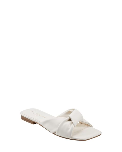 Marc Fisher White Mayson Knot Sandal