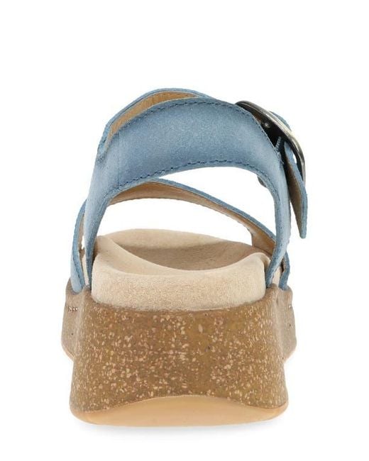 Dansko Blue Bianca Platform Wedge Sandal