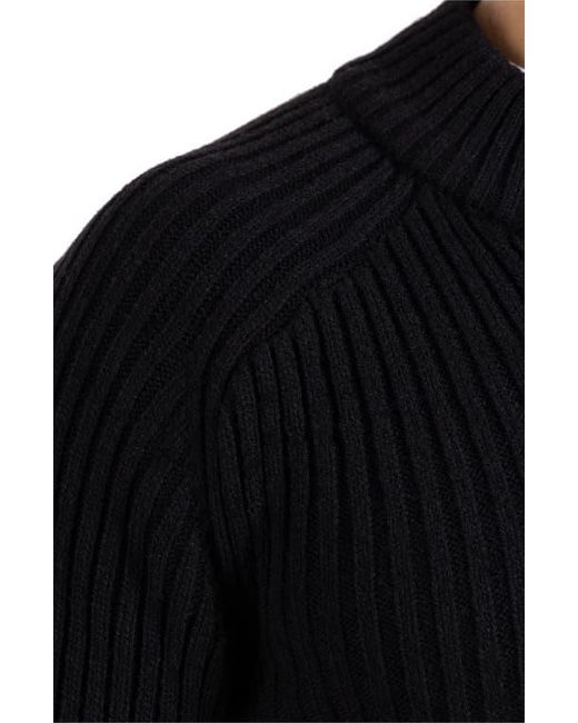 Xray Jeans Black Rib Quarter Zip Sweater for men