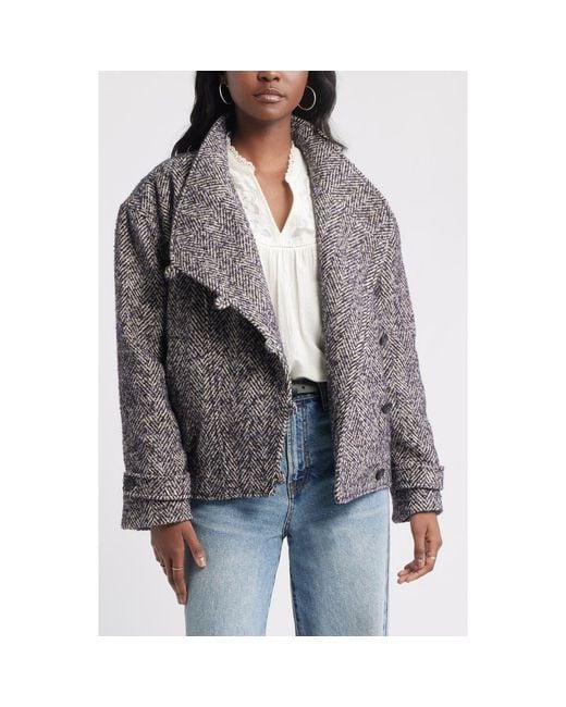 Treasure & Bond Gray Herringbone Twill Jacket