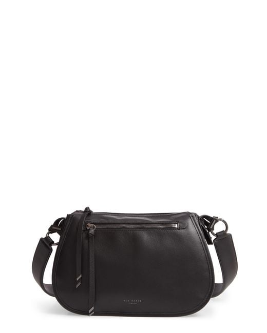 heatherr curved leather crossbody bag