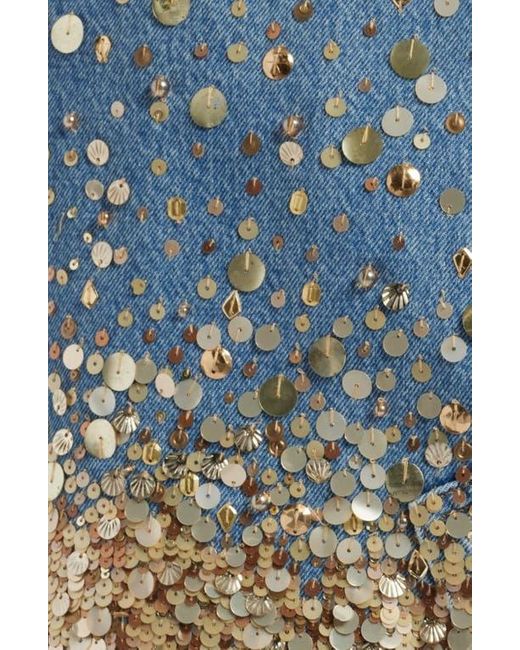 FRAME Blue The Champagne Denim Miniskirt