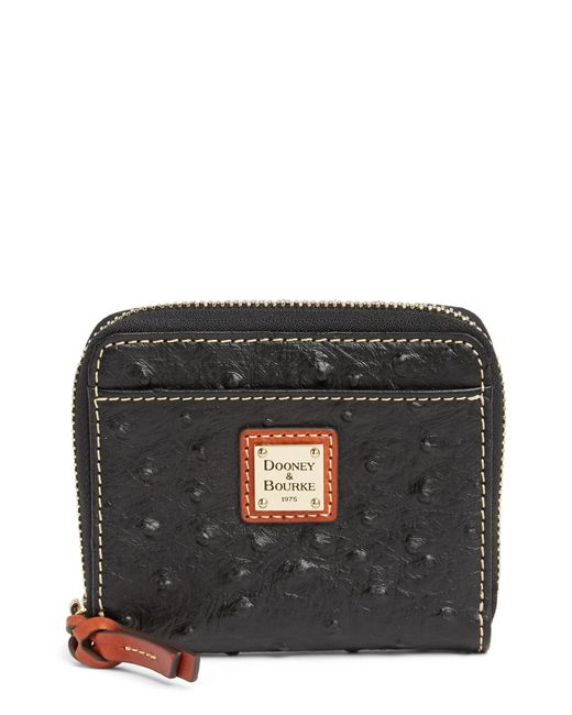 Dooney & Bourke Leather Zip Wallet In Black At Nordstrom Rack