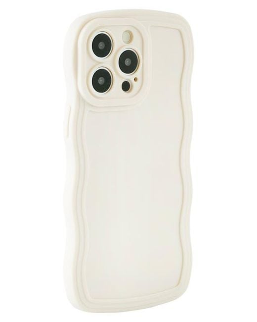 Auramma White Solid Wavy Bumper Iphone 14 Pro Max Case