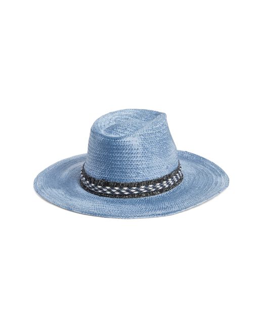 Lucky Brand Blue Washed Paper Straw Fedora