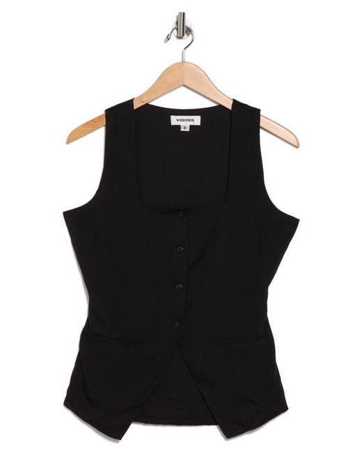 Vigoss Black Square Neck Utility Top