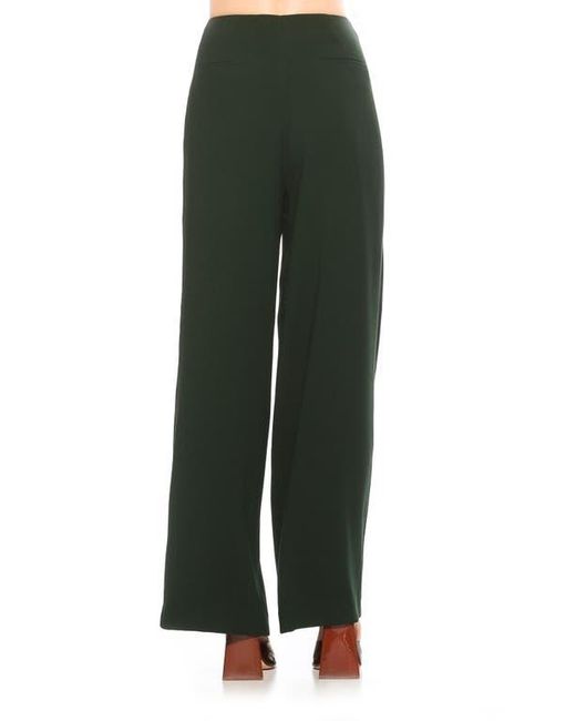 Alexia Admor Green Rover Mid Rise Wide Leg Pants