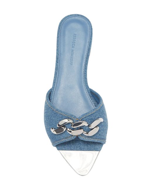 Rebecca Minkoff Blue Curb Chain Slide Sandal
