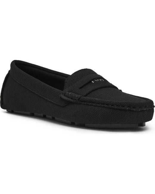 Anne Klein Black Skylar Knit Penny Loafer