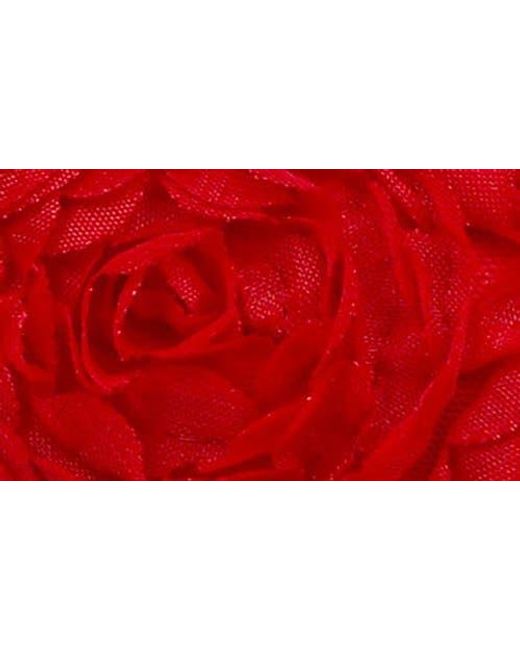 Badgley Mischka Red Scarlet Mesh Flower Sandal