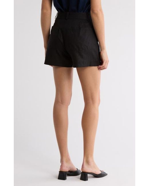 Vince Black Casual Linen Blend Shorts