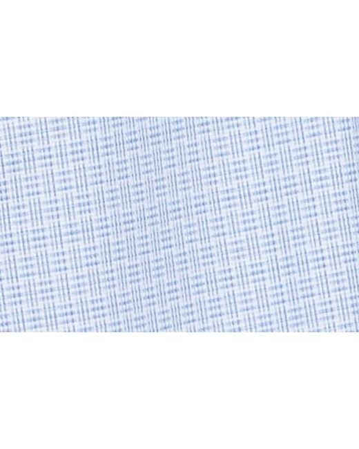 David Donahue Blue Grid Cotton Button-up Shirt for men