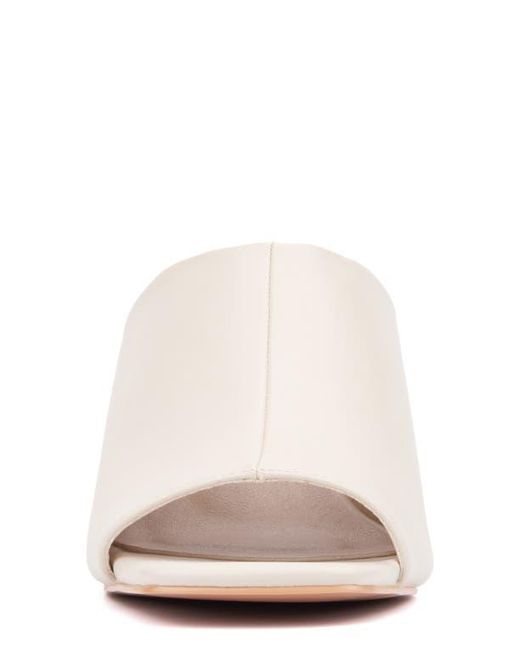 TORGEIS White Idina Square Toe Mule